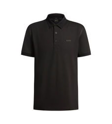 BOSStil mænd. 50531020 Paddy Tape polo shirt sort (L), Casual, Bomuld, Korte ærmer