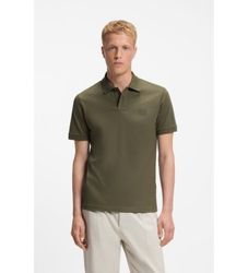 BOSStil mænd. 50507803 Slim fit poloshirt i stretch-bomuld med logo-applikation grøn (S), Casual, Korte ærmer