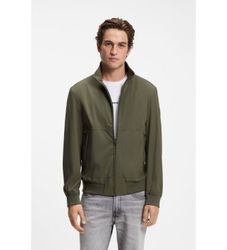 BOSStil mænd. 50560986 Grøn Harrington-jakke (52), Casual, Polyester