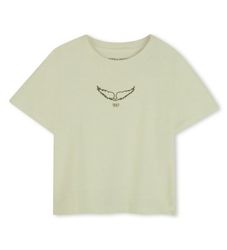 Zadig & Voltairetil piger. X60531 M.C. grøn T-shirt (12Y= 150cm), Casual, Bomuld, Korte ærmer, børnetøj