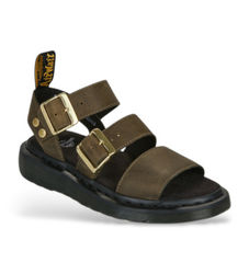 Dr Martenstil kvinder. 42821300 Gryphon Dms læder sandaler grøn (38), Fast, Spænder, Casual