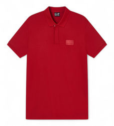 EA7til mænd. 7M001360_AF13862 Polo Lux Identity rød (M), Casual, Linned, Korte ærmer