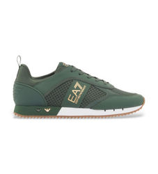 EA7unisex. 7X000334_AF18610 Træningssko med sorte og hvide snørebånd Grøn (42 2/3), Fast, Blonder, Casual