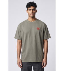 Family Firsttil mænd. TS2402 Hjerte T-shirt grøn (L), Casual, Bomuld, Korte ærmer