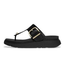 Fitfloptil kvinder. B1H-001 Gen FF sandaler i læder med spænde, sort (38), 1-3 cm, Ingen, Casual