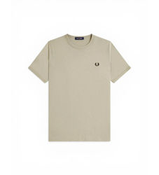 Fred Perrytil mænd. M3519 Grøn ringer t-shirt (M), Casual, Bomuld, Korte ærmer