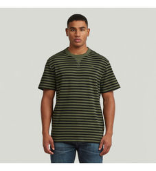 G-Startil mænd. D25961-D979-J035 Nifous Stripe T-shirt grøn (S), Casual, Bomuld, Korte ærmer