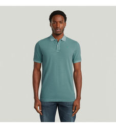 G-Startil mænd. D11595-D756-H888 Polo Dunda Overdyed Slim grøn (S), Casual, Bomuld, Korte ærmer