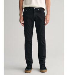 Ganttil mænd. 1000262 Regular fit jeans sort (31/34), Casual, Bomuld, Denim