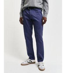 Ganttil mænd. 1505220 Navy Slim Fit Chino-bukser (38/34), Casual, Bomuld, Bæredygtig, Blå