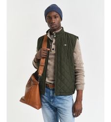 Ganttil mænd. 7006341 Grøn polstret vindjakke (vest) (M), Casual, Genanvendt polister