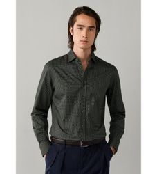 Hackett Londontil mænd. HM3010830 Foulard Print skjorte grøn (XL), Casual, Bomuld, Lange ærmer