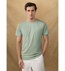 Hackett Londontil mænd. HM5000077 T-shirt Small Logo grøn (XXL), Casual, Bomuld, Korte ærmer