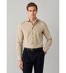 Hackett Londontil mænd. HM3010857 Smart Babycord-skjorte i beige (L), Casual, Bomuld, Klassisk, Lange ærmer