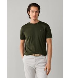 Hackett Londontil mænd. HM5000146 Grøn T-shirt med logo (L), Casual, Bomuld, Korte ærmer