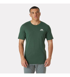 Helly Hansentil mænd. 62978 North Graphic T-shirt grøn (S), Casual, Bomuld, Korte ærmer