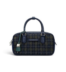 Hispanitastil kvinder. BI265028 Marineblåt Tartan-taske (35), Casual, Stof