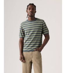 Levi'stil mænd. 007TB-0002 T-shirt SS grøn, blå (XL), Casual, Bomuld, Korte ærmer