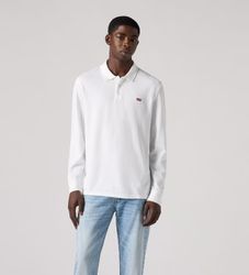 Levi'stil mænd. 0012D-0000 Housemark Polo Housemark Polo hvid (XL), Casual, Bomuld, Klassisk, Lange ærmer