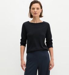 Marc O'Polotil kvinder. 5000008635 Slim striktrøje marineblå (XL), Casual, Bomuld, Lange ærmer