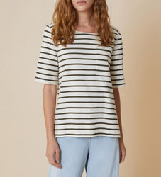 PennyBlacktil kvinder. 2511971043200 Refolo T-shirt hvid, grøn (L), Casual, Bomuld, Korte ærmer