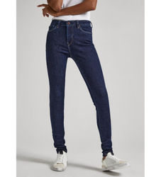 Pepe Jeanstil kvinder. PL204584BB9 Jeans Skinny Jeans Navy High Rise (25/30), Casual, Bomuld, Denim, Bæredygtig, Blå