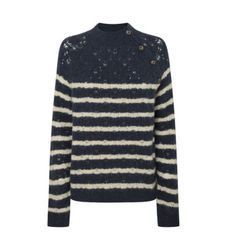Pepe Jeanstil kvinder. PL702234 Hela marineblå trøje (L), Casual, Nylon, Lange ærmer