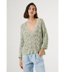 Pepe Jeanstil kvinder. PL702306 Camilla-jumper grøn (L), Casual, Bomuld, Lange ærmer