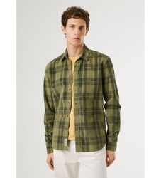 Pepe Jeanstil mænd. PM3090833 Caster-skjorte grøn (S), Casual, Bomuld, Lange ærmer