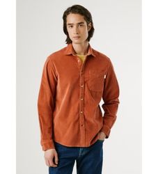 Pepe Jeanstil mænd. PM3090844 Clayton orange skjorte (XL), Casual, Bomuld, Lange ærmer