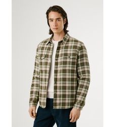 Pepe Jeanstil mænd. PM3090819 Clemen grøn skjorte (M), Casual, Bomuld, Lange ærmer