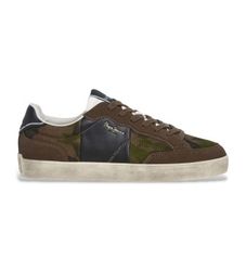 Pepe Jeanstil mænd. PMS300004 Træningssko Lane Camo grøn (44), Fast, Ruskind, Blonder, Casual