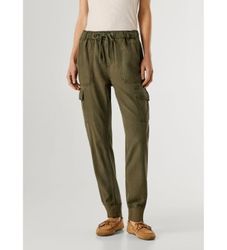 Pepe Jeanstil kvinder. PL2100040 Jogger Mid Waist Slim Trousers grøn (26), Casual, Bomuld