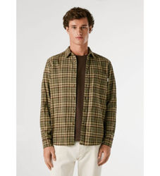 Pepe Jeanstil mænd. PM3090828 Crownley grøn skjorte (XXL), Casual, Bomuld, Lange ærmer