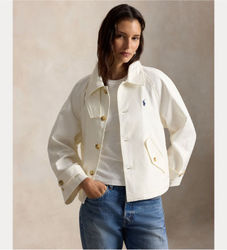 Polo Ralph Laurentil kvinder. 211A93141002 Twill-jakke hvid (L), Casual, Bomuld