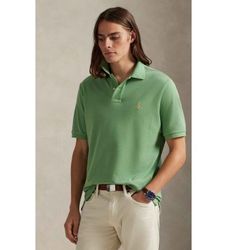 Polo Ralph Laurentil mænd. 710536856486 Slim fit piqué polo shirt grøn (XXL), Casual, Bomuld, Korte ærmer