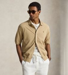 Polo Ralph Laurentil mænd. 710B18514002 Beige sportsskjorte (M), Casual, Bomuld, Korte ærmer