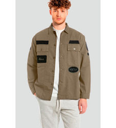 Replaytil mænd. M8445B.000.85172 Regular Fit-jakke med lapper, grøn (M), Casual, Bomuld