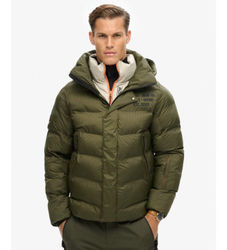 Superdrytil mænd. MS110175A Ski Sport Puffer Coat grøn (L), Casual, Genanvendt nylon