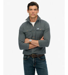Superdrytil mænd. M4010723A Flannel arbejdsskjorte grågrøn (XXL), Casual, Bomuld, Lange ærmer