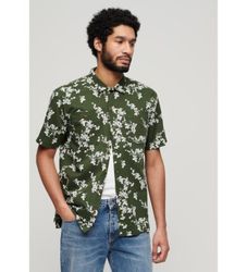 Superdrytil mænd. M4010793A Grøn kortærmet strandskjorte (XL), Casual, Bomuld, Korte ærmer