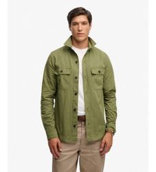 Superdrytil mænd. M4011143A Militær grøn skjorte (S), Casual, Bomuld, Lange ærmer