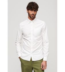 Superdrytil mænd. M4010653A Oxford-skjorte hvid (XXL), Casual, Party, Klassisk, Lange ærmer, Økologisk bomuld, Bæredygtig