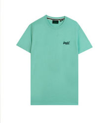Superdrytil mænd. M1011245A Essential Logo T-shirt grøn. turkis (M), Casual, Korte ærmer, Økologisk bomuld, Bæredygtig
