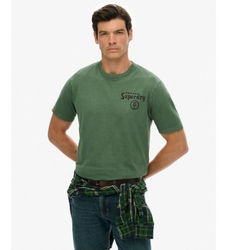 Superdrytil mænd. M1012248A Tokyo Narrative Loose T-shirt grøn (XXL), Casual, Bomuld, Korte ærmer