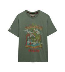 Superdrytil mænd. M1012235A Tokyo Relaxed T-shirt grøn (L), Casual, Bomuld, Korte ærmer