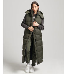 Superdrytil kvinder. W5011444A Lang vest med hætte i ripstop, grøn (S), Casual, Polyester