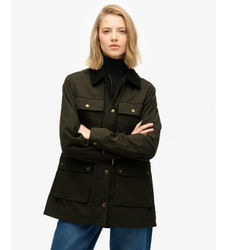 Superdrytil kvinder. W5011958A Voksjakke grøn (XL), Casual, Bomuld