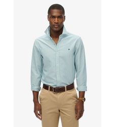 Superdrytil mænd. M4011037A Klassisk Oxford L/S-skjorte grøn (M), Casual, Bomuld, Lange ærmer