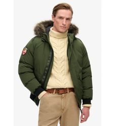Superdrytil mænd. M5011930A Everest grøn bomberjakke i imiteret pels (XL), Casual, Genanvendt polister, Bæredygtig